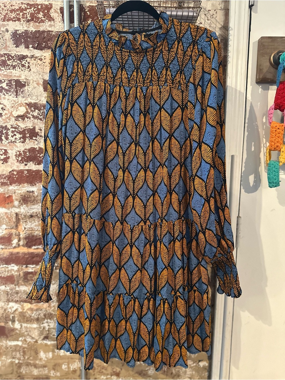 NWT Baby Blue/Burnt Orange Dress, Size L